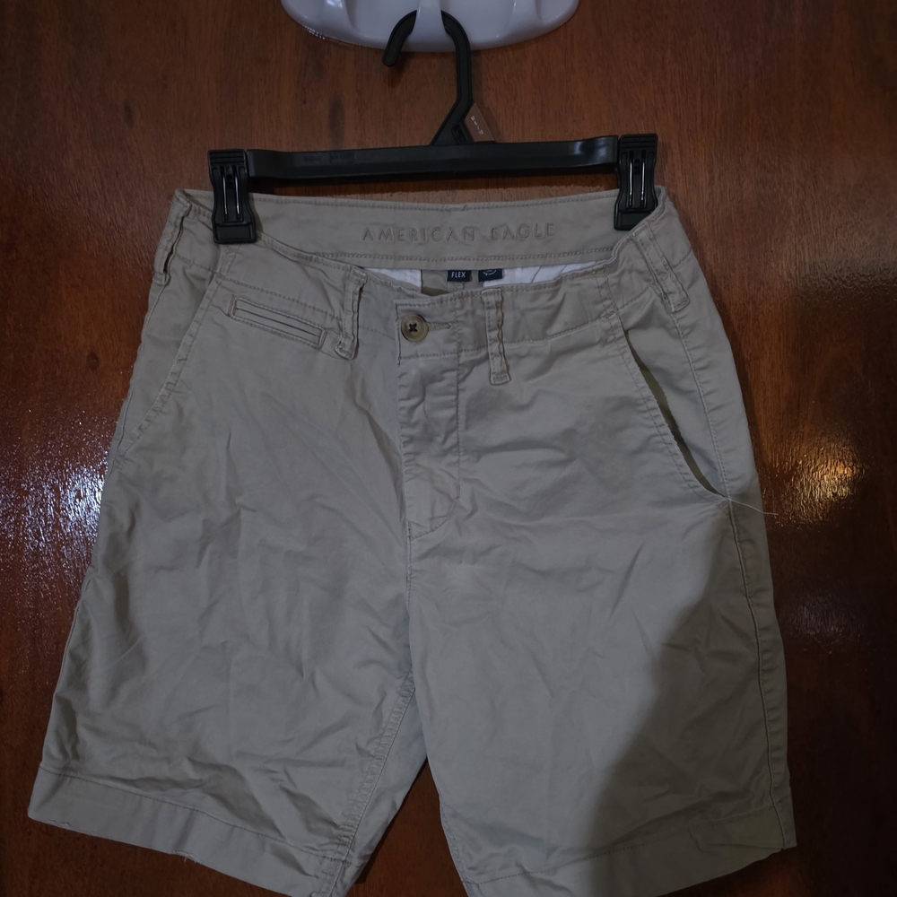 American Eagle Outfitters Tan Flat Front Chino Shorts